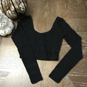 Lace Long Sleeve Crop Top